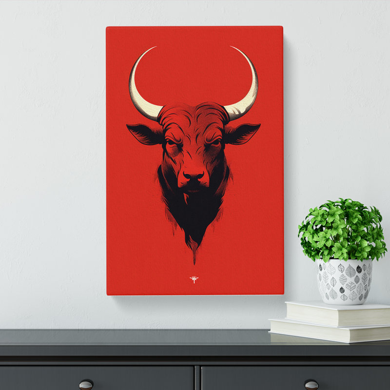 Taurus Zodiac Minimalism - No Frame Print, 76cm H x 50cm W x 3cm D