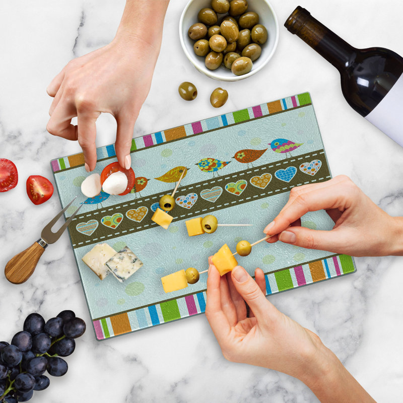 Multicolore planche à découper en verre trempé Ambesonne Valentines