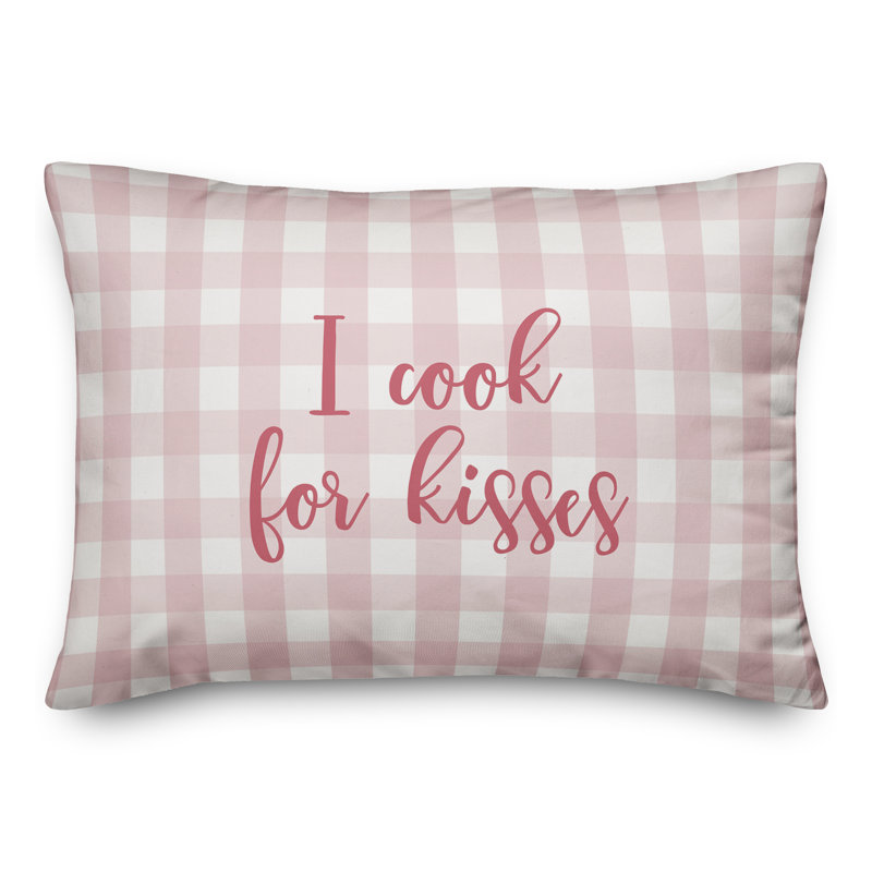 Coussin décoratif I Cook For Kisses , Rose