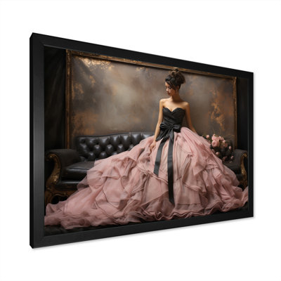 Fashion Pink Dress Elegance Unveiled II - Fashion Framed Prints