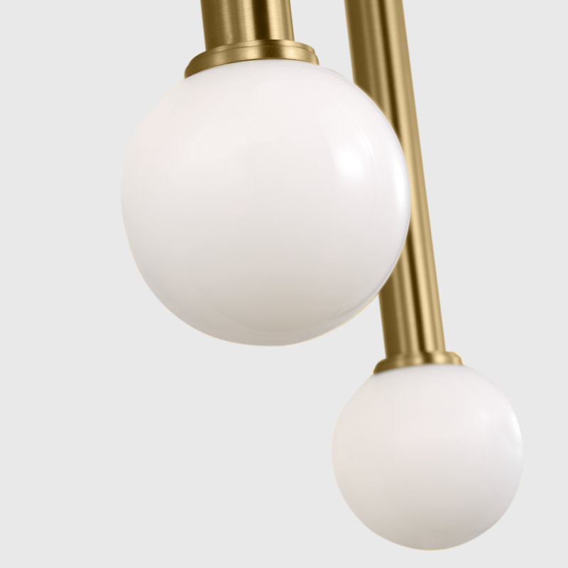 3 - Light Dimmable Linear Chandelier, Burnished Brass