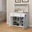 35"  Kitchen Sideboard In White With Cup Holders and Storage