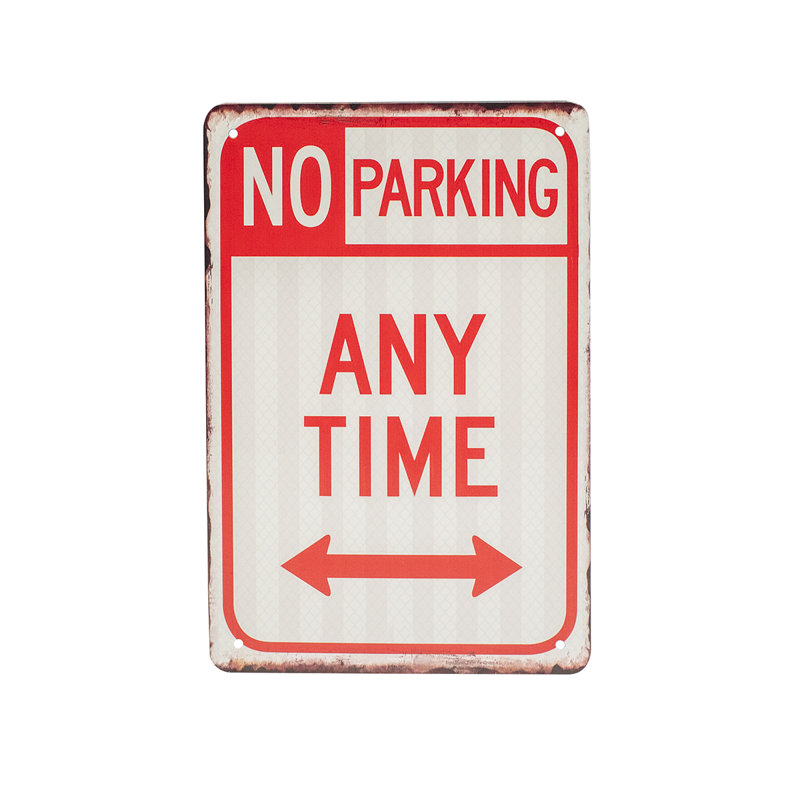 8x12 Metal Red White No Park Any Time Arrow Private Driveway Street Warning Sign 8x12 Metal Red White No Park Any Time Arrow Private Driveway Street Warning Sign