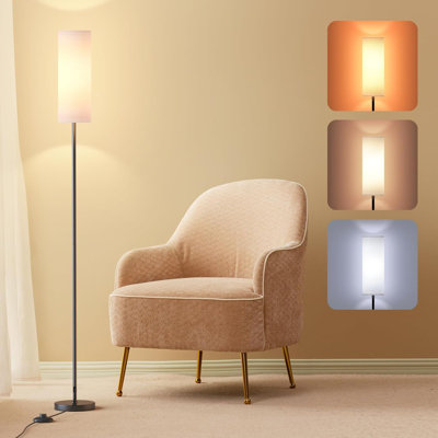Lampadaires pour le salon avec 3 températures de couleur, lampe sur pied moderne et haute pour la chambre à coucher, le salon, le bureau, la chambre d'enfant, ampoule de 9 W incluse