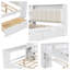 Lit plateforme double pleine grandeur - Lit tapissier avec tablettes de rangement, tiroirs, station de charge, tête de lit à DEL et bureau intégré (capacité de 550 lb)-583475141-583475136