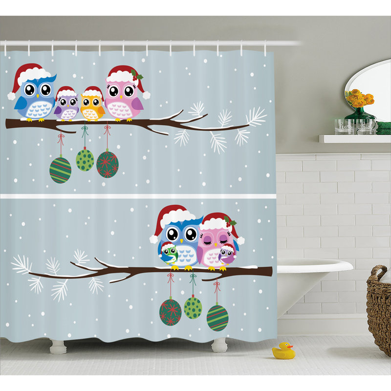 Rideau de douche simple christmas family Elliott, H 84 po x l 69 po