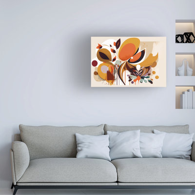 "Ray Heere", peinture à l'huile sur toile, fleurs orange 1