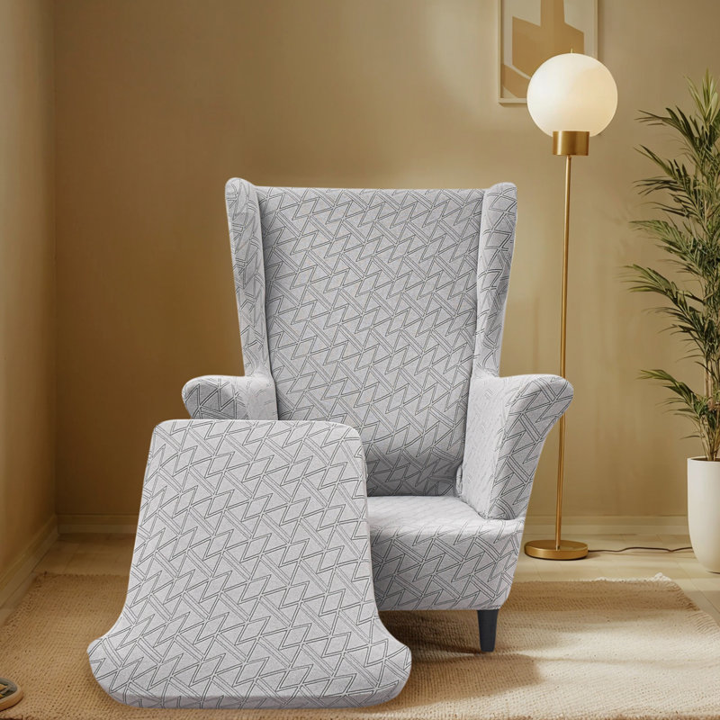 Housses de protection de meubles pour fauteuils à oreilles, housses de coussin en T extensibles 2 pièces, anti-boulochage, ajustement du bas élastique, lavable à la machine
