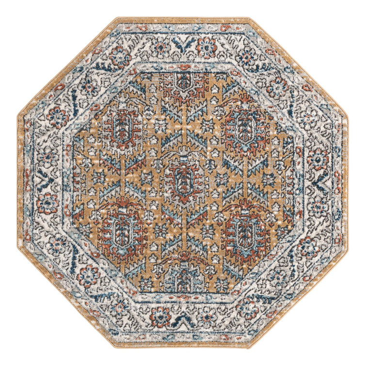 Weingartner Performance Mustard Yellow/Ivory/Blue Rug