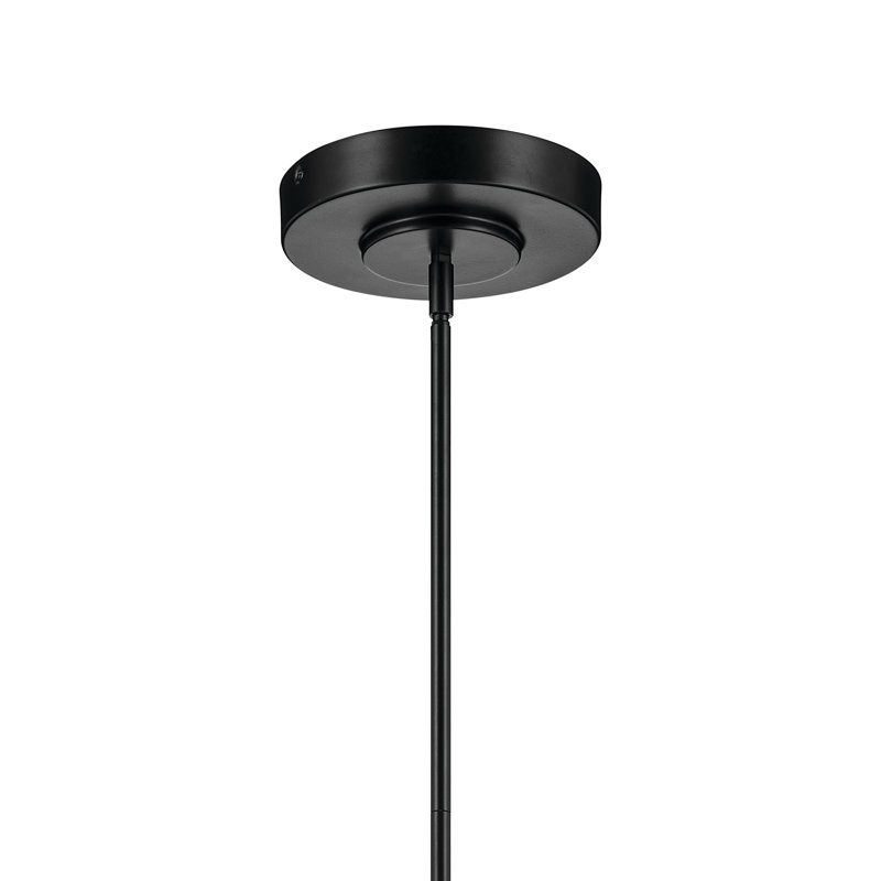 Lustre linéaire à DEL 1 lumière avec verre cannelé transparent, H 9,5 po x l 8 po x P 48,25 po, Noir satiné