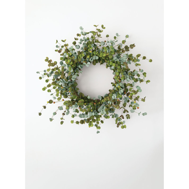 Mini couronne artificielle 28 po Eucalyptus & Berry