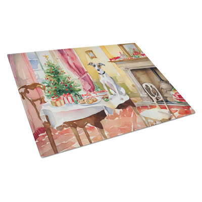 Italian Greyhound Christmas Cookies Glass Cutting Board