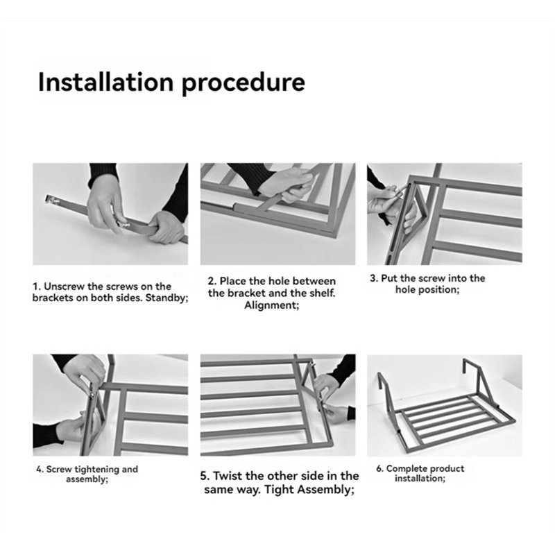 Multi-Use Balcony Rack, 7.79" H x 23.62" W x 15.35" D