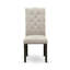 Ensemble de mobilier de salle à manger 7 pièces composé d'une table de salle à manger rectangulaire avec pieds en X et 6 chaises rembourrées en tissu de lin, noir brossé-1003250803-1003250812-1003250813