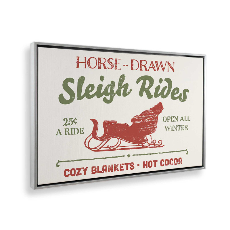 «Cent Sleigh Rides», reproduction sur toile, Cadre argenté, H 8,75 po x l 12,75 po x P 1,75 po