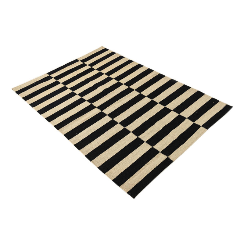 Tapis noir et blanc 3x5 Pinkerton