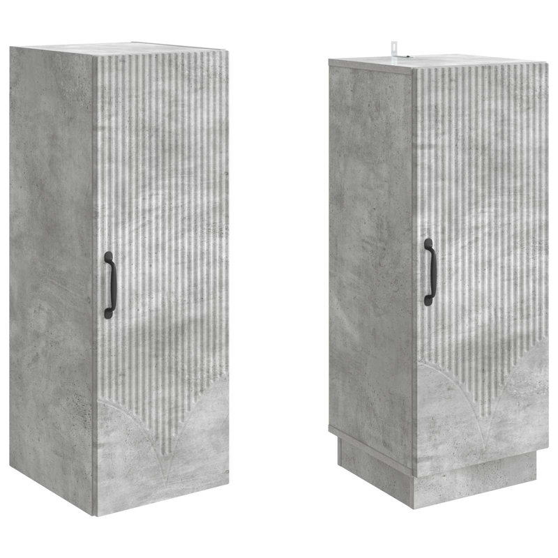 2 -Door 4 Storage Cabinet, Concrete Grey