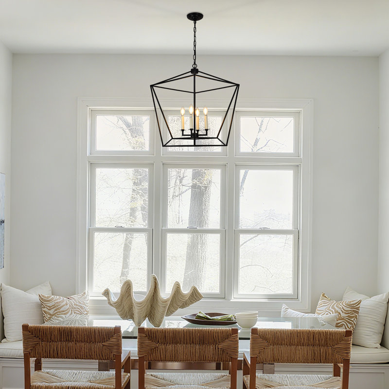 4 - Light Dimmable Lantern Geometric Chandelier