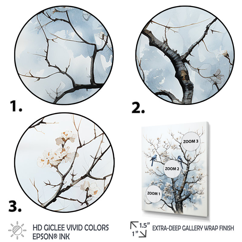 Arbre ombré dansant II - Art mural arbre monochrome, H 20 po x l 12 po x P 1 po, Toile tendue