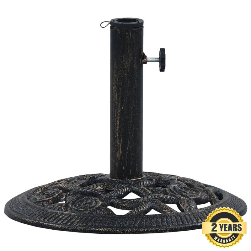 Kaneohe Cast Iron Free Standing Umbrella Base, Brown