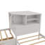 Lit simple en L avec lit gigogne et tiroir en forme de L, lit plateforme en coin bas 3-en-1 avec bureau intégré et éclairage à DEL-217569766