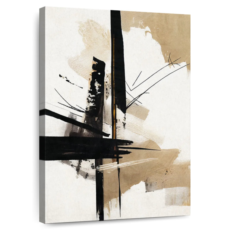 Avery Beige Chaotic Streaks II, 24" H x 16" W