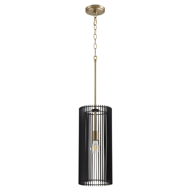 Luminaire suspendu 1 lumières Aeiden, Laiton vieilli, H 18 po x l 8 po x P 8 po