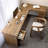 Solid wood L-shaped desk with Bookcase-1629130706-1629130710