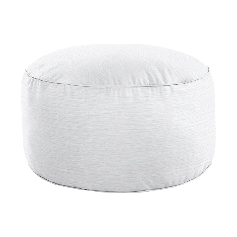 Jahmad Upholstered Pouf, White 100% Polyester