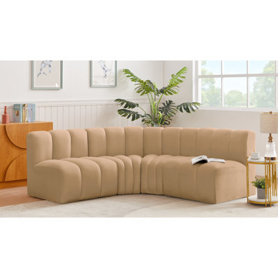 Hirah Upholstered Curved Sectional Reversible