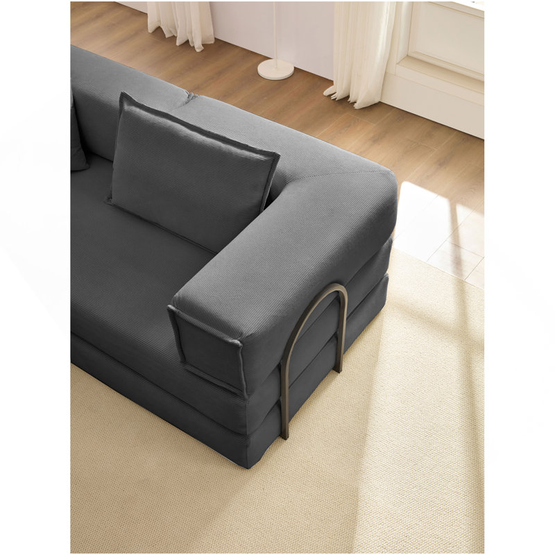 Ensemble de canapé modulaire surdimensionné rembourré pour canapé modulaire de L 118,2 po avec 6 coussins, canapé-lit bricolage pour salon, appartement, chambre à coucher, gris foncé