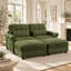 Canapé modulable 2 places en chenille Deerwood de 176 cm de large avec 2 poufs, coussins à volants et coussins lombaires-51657605