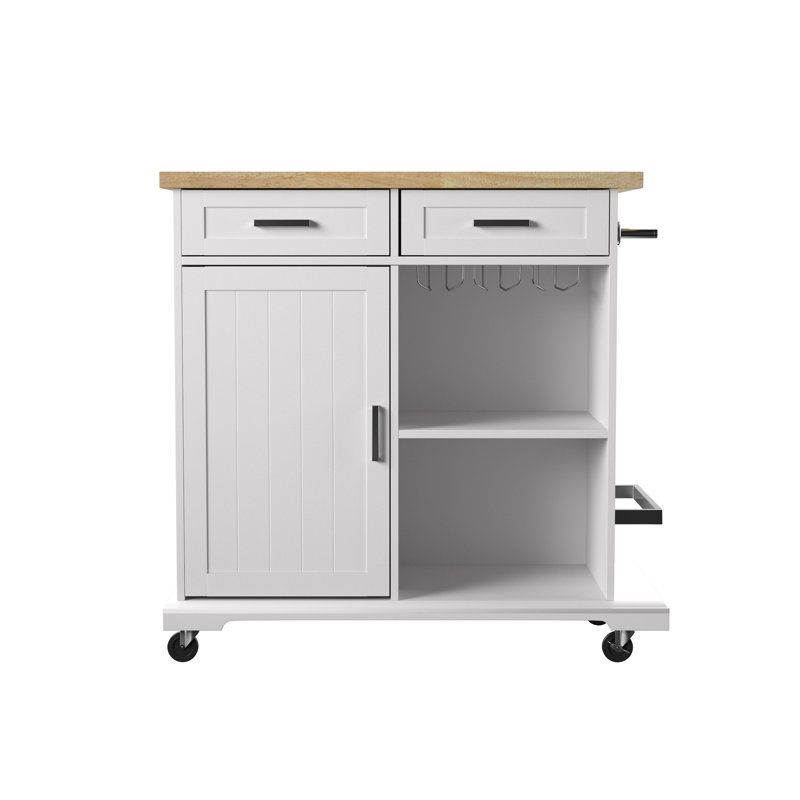 Accent Rolling Kitchen Island W/ Storage