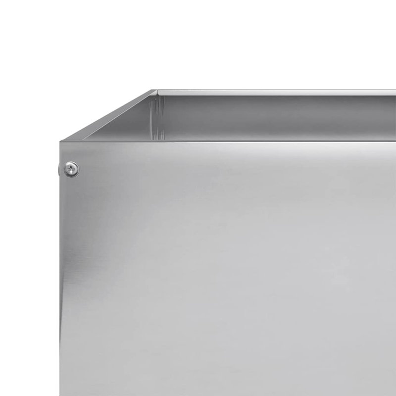 Caylub Metal Raised Garden Bed, 25cm H x 100cm W x 100cm D, Grey/Brown/Blue