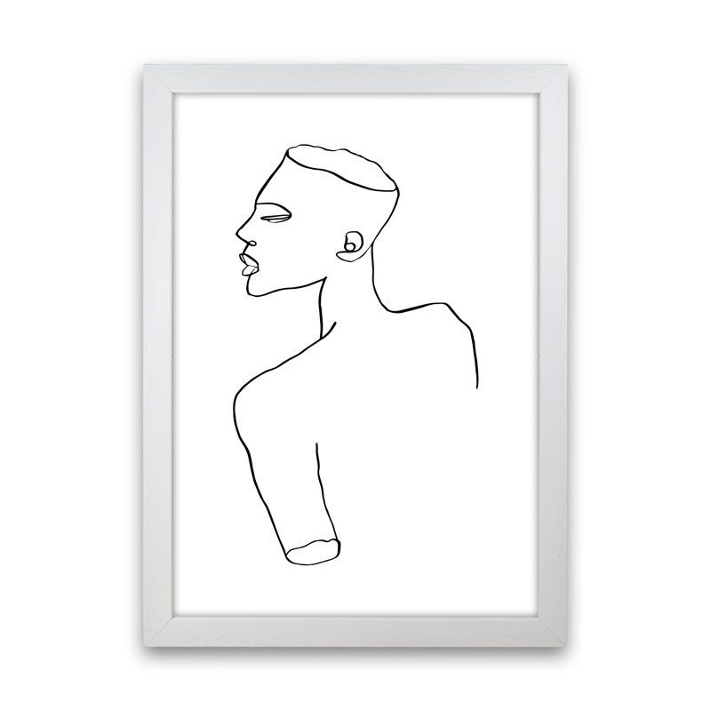 Female Statue 1 by Planeta444 - Print, 46cm H x 34cm W x 3cm D, White Framed