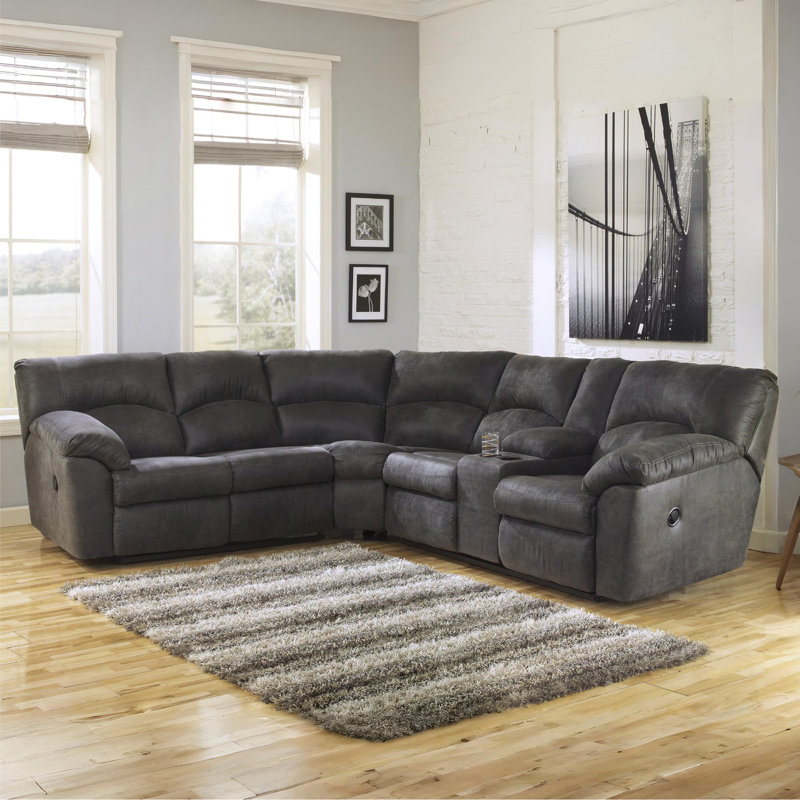 Smedley Upholstered Reclining L-Shaped Sectional Symmetrical