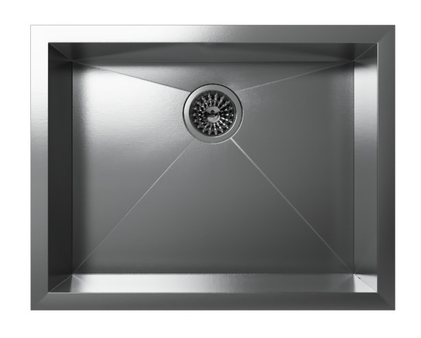 Cantrio KSS-2318-0 23 inch 18-Gauge 304 Stainless Steel Undermount Kitchen Sink