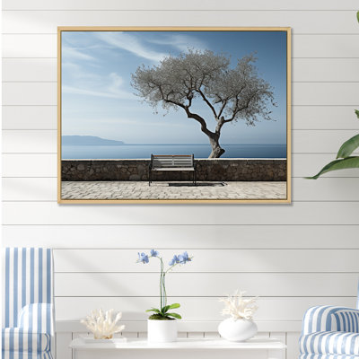 «Solitude Tree Coastal Horizon - Beach & Ocean», reproduction d'art sur toile