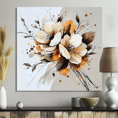 Floral Dance Of Smooth Abstract Flowers II - Botanicals Metal Art, Modern Metal Print
