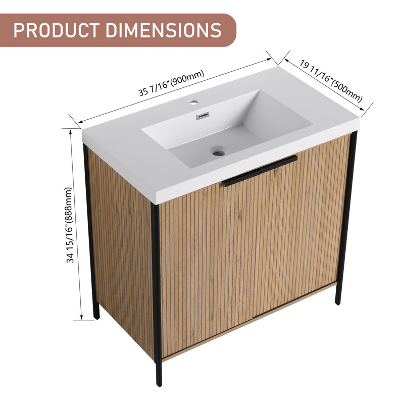 Meuble-lavabo simple 36 po avec plateau en résine