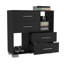 Commode Krista, deux tablettes ouvertes, quatre tiroirs
