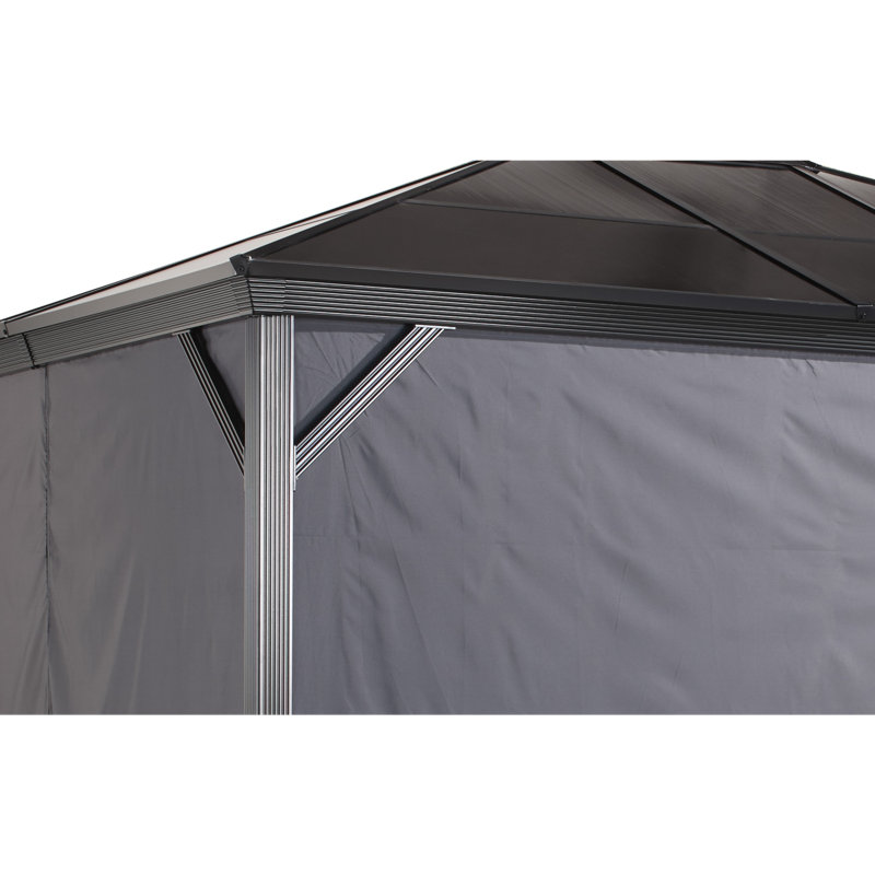 Sojag Brown Curtains for Genova Gazebo, Poly, 77.16" H x 144" W x 120" D, Gray