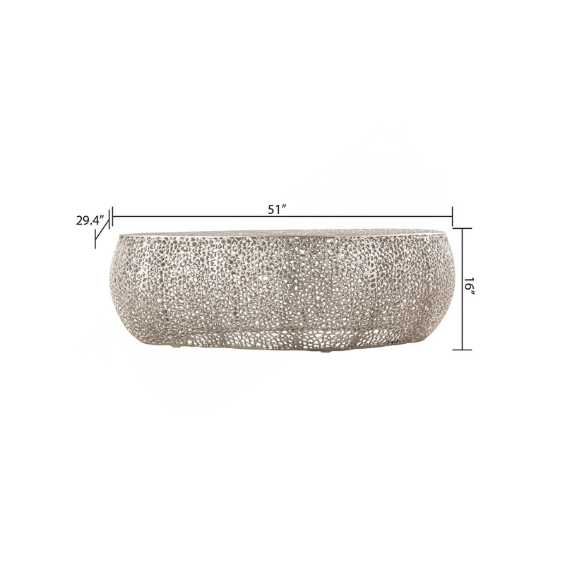 Table basse ovale argent, Argent argent