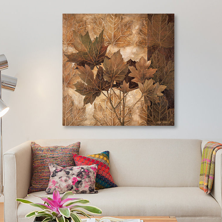 « leaf patterns ii », impression sur toile, H 37 po x l 37 po x P 1,5 po, Pas de tapis, Toile tendue