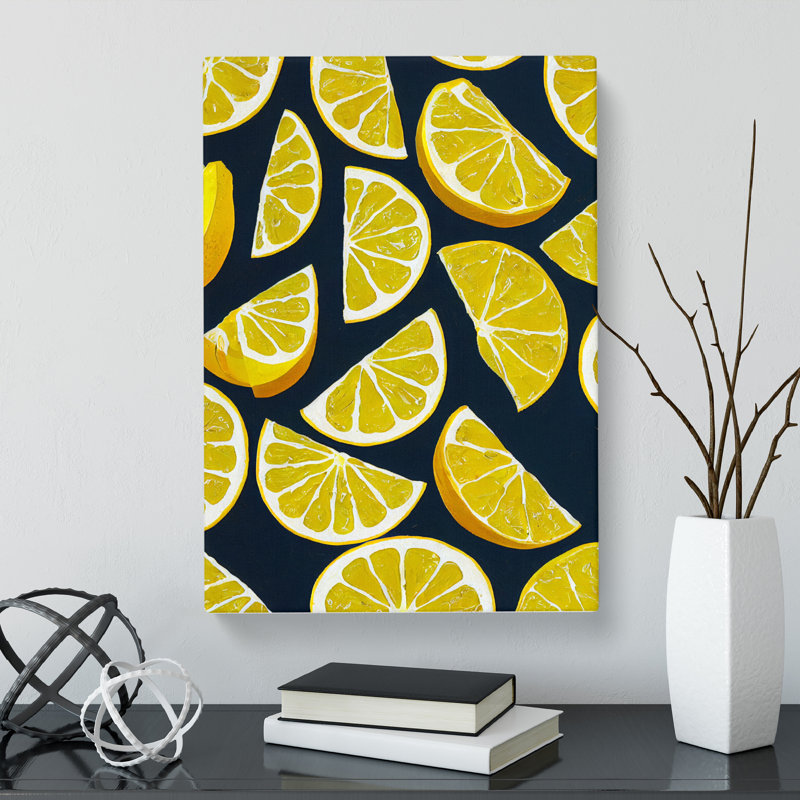 Sliced Lemon Fruit - Wrapped Canvas, 60cm H x 40cm W x 3cm D