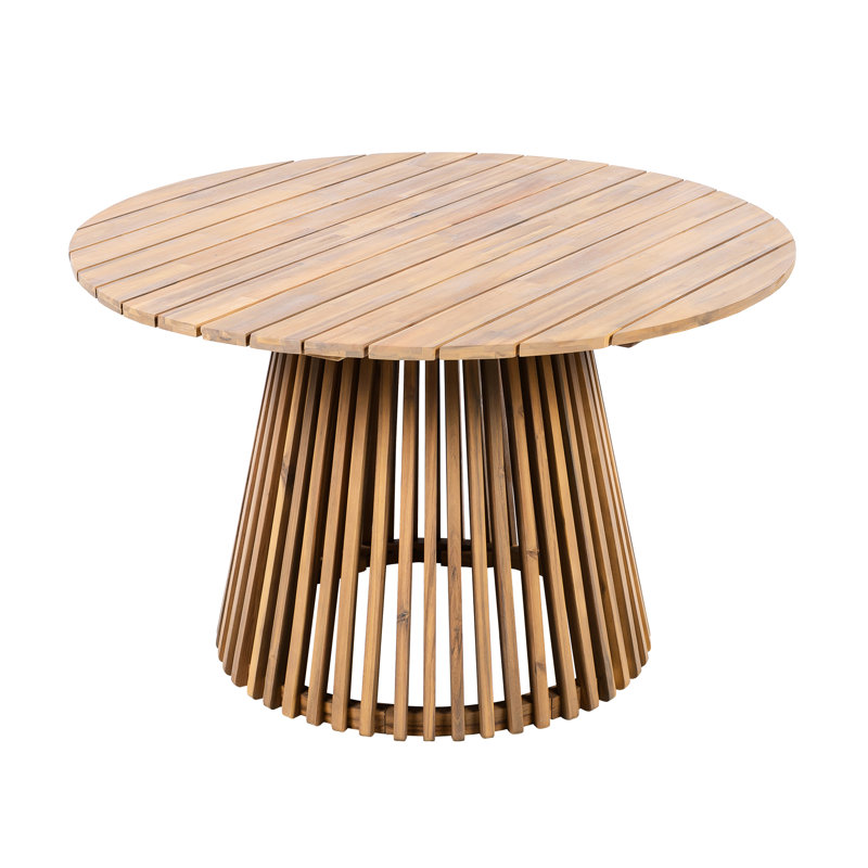 Table de salle à manger en bois 47,14 pouces pour le balcon et style harmonieux, design distinctif, fonctionnement extérieur nécessitant peu d'entretien et aspect rond à l'ombre, structure stable, grande surface