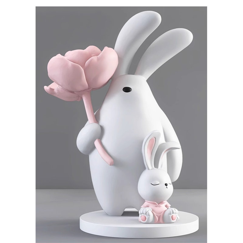 Ornement artistique, Rose / blanc