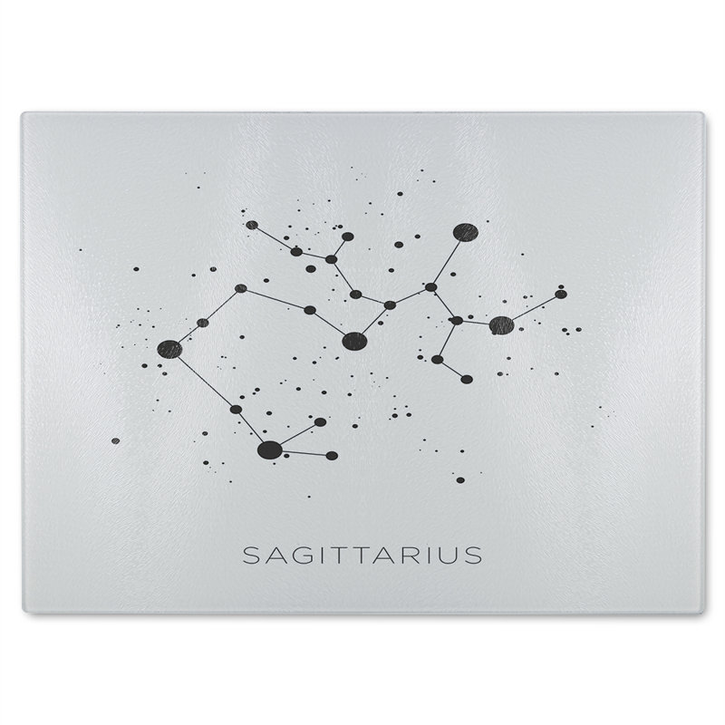 Star Constellation Zodiac Sagittarius Dining Glass Chopping Board, 40cm L x 28cm W