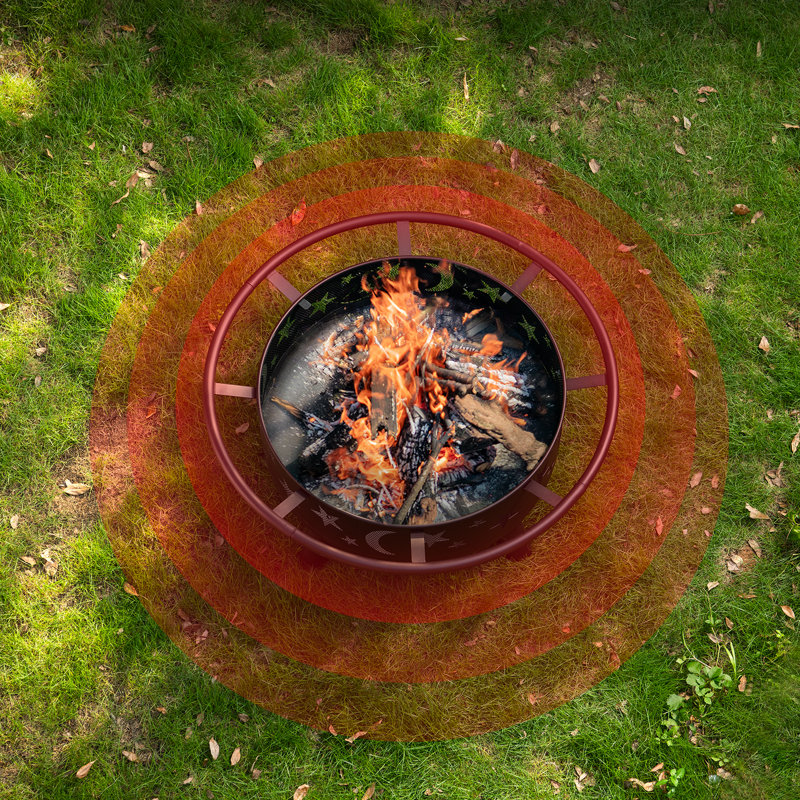 Steel Wood Burning Outdoor Fire Pit, 21.9" H x 37.6" W