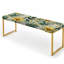 Banc floral rembourré or-135354769